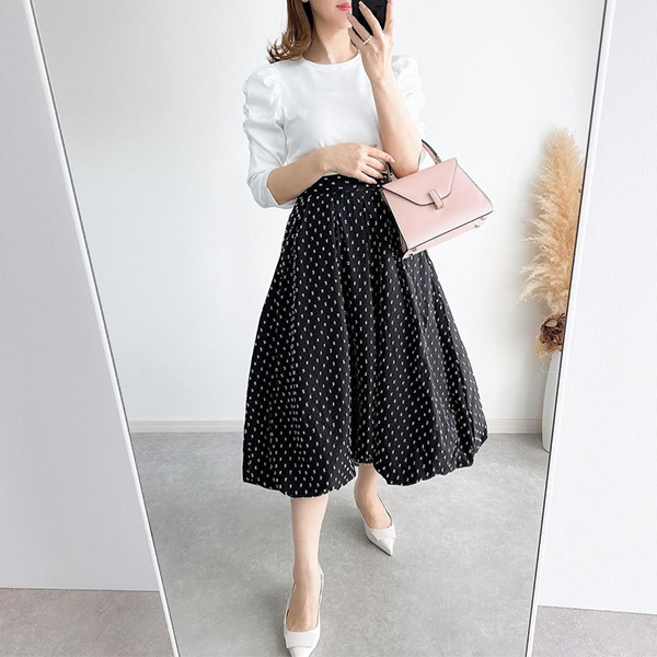 フリンジ ドット バルーン スカート Liala×PG