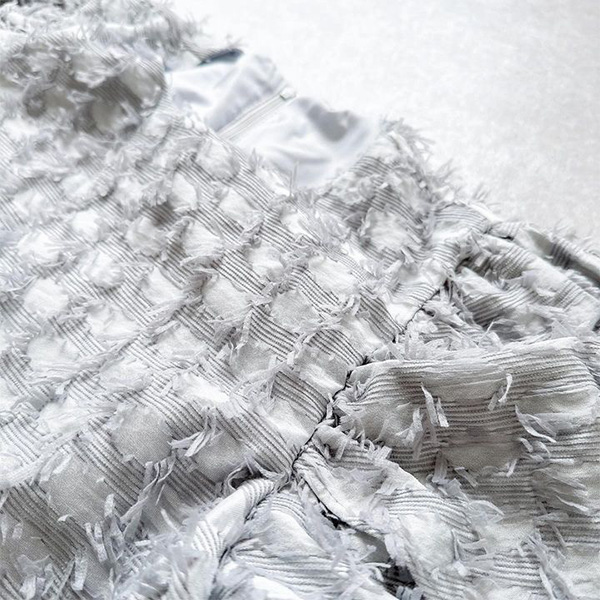 テープヤーン パフスリーブ ショート丈 ブラウス 半袖 Liala×PG