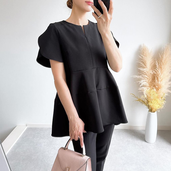 チューリップ スリーブ ブラウス 半袖 Liala×PG