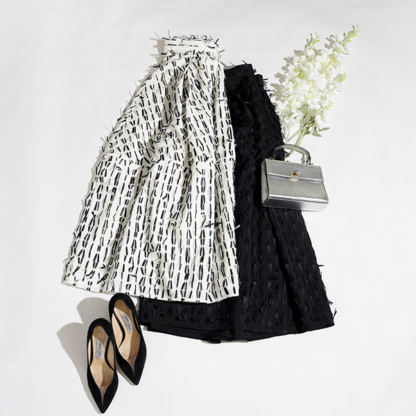 リボン付き生地 ふんわり スカート Liala×PG