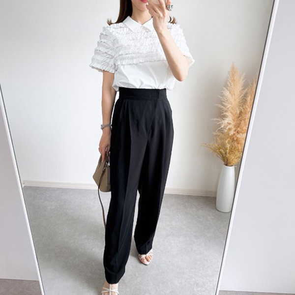 ホイップフリル 襟付き ブラウス Liala×PG