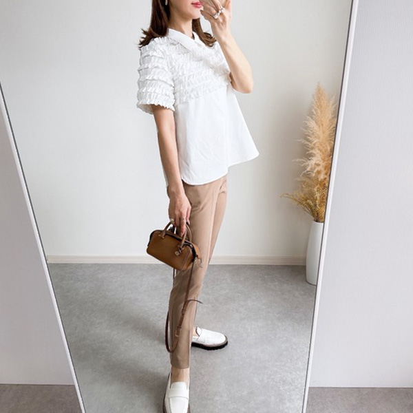 ホイップフリル 襟付き ブラウス Liala×PG