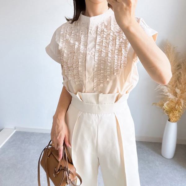 ホイップフリル 襟付き ブラウス Liala×PG