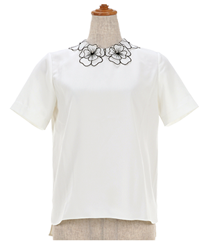 花襟 オーガンジー ブラウス Liala×PG