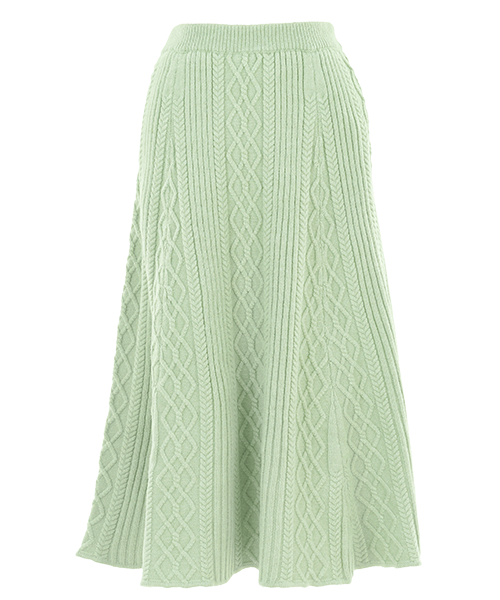 フレアスカート ケーブル柄 ニット 千葉由佳 and Cherim