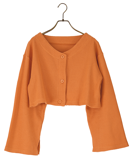 カーディガン ワッフル ワンマイル omom×mimi toujours