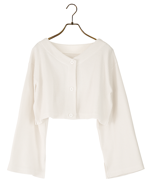 カーディガン ワッフル ワンマイル omom×mimi toujours