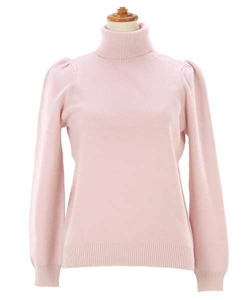 ニット タートルネック 袖山ギャザー Liala×PG