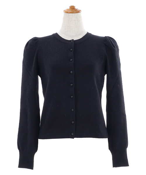 ニット サテン くるみ釦 カーディガン Liala×PG